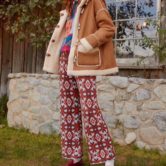 FAUX SHEARLING HOODED POCKET DUFFLE JACKET XS (US 2) - Picture 9 of 9